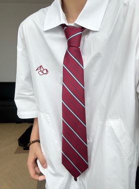日系复古学院风条纹手打领带