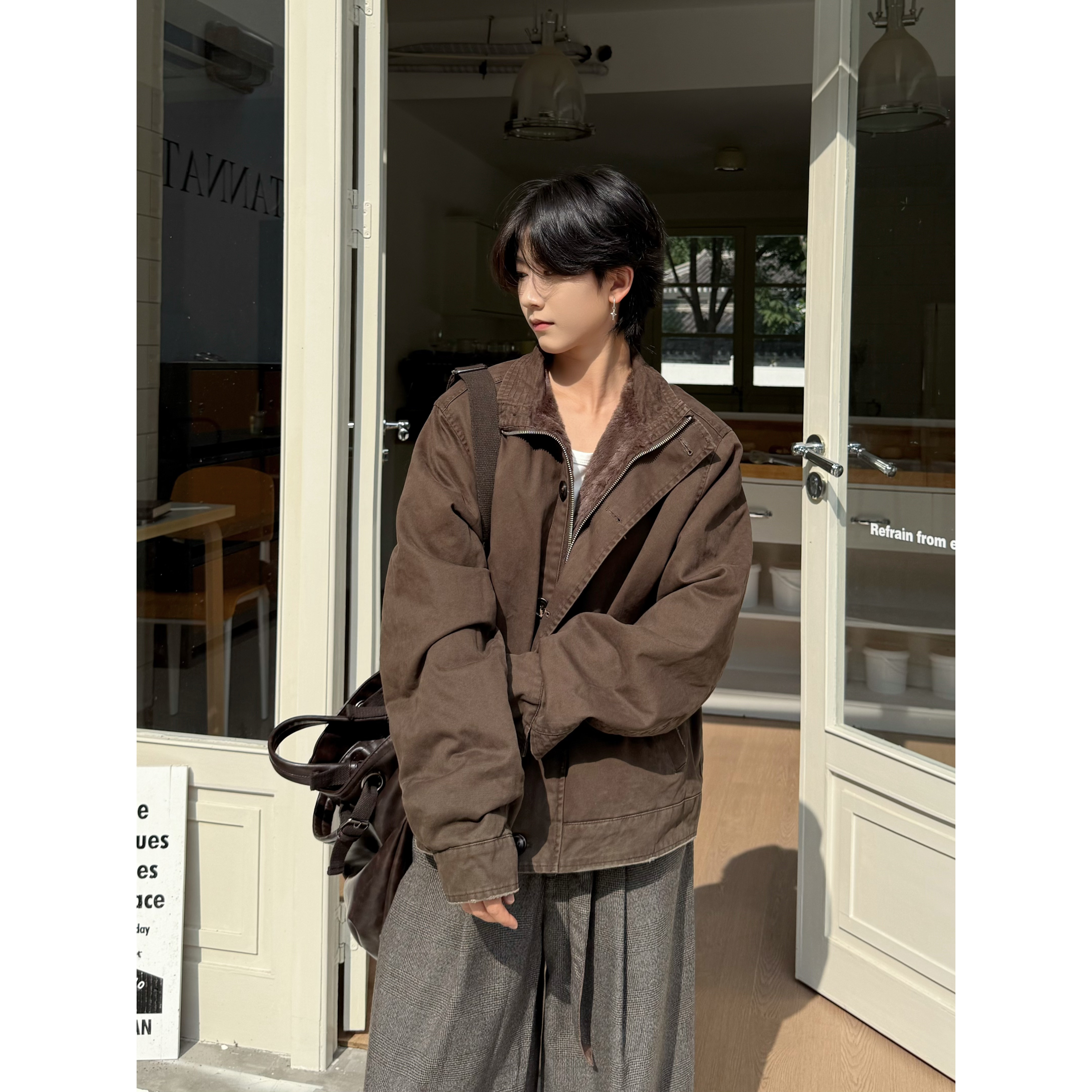 19otiwtt冬季立领毛绒棉服女宽松休闲显瘦保暖潮牌工装短款外套男,淘宝优惠券,粉丝福利购,淘宝优惠卷