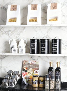现代简约样板间下柜厨房储物柜咖啡香料道具组合摆件餐边柜层架