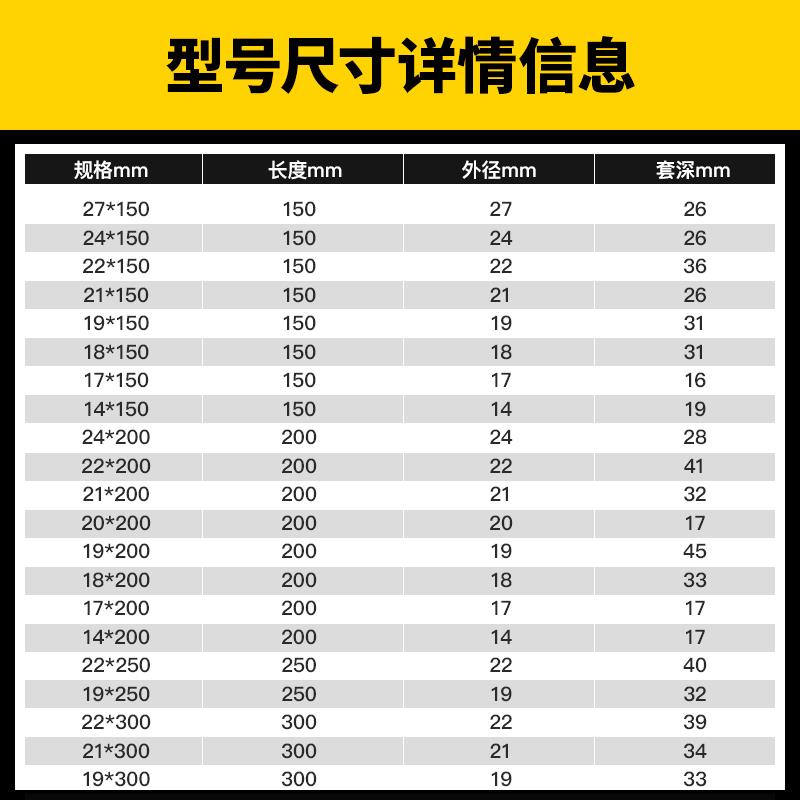 加长电动扳手套筒套装内六角风炮套筒头全套大中小飞工具加深