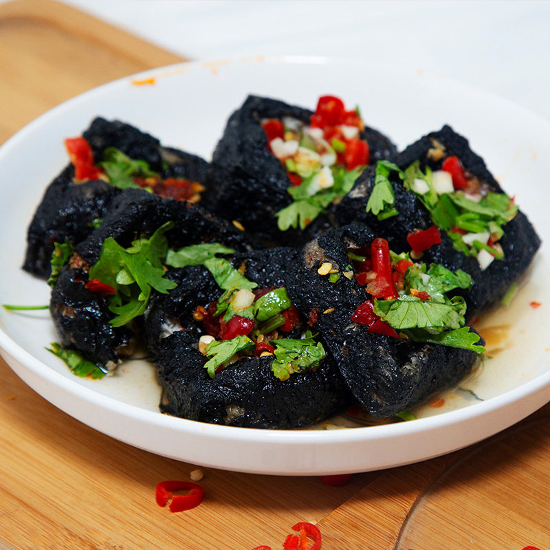 湖南长沙特产黑白色油炸生胚臭豆腐 酷菲特食品臭豆腐