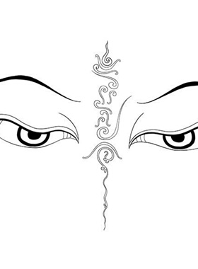 密宗唐卡diy涂色描金 般若法眼佛眼 智慧之眼 白描底稿手绘填色