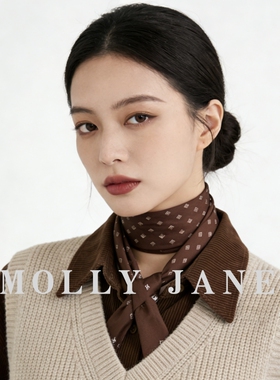 老钱咖调 斜纹经典几何长条丝巾时尚百搭老钱风配饰女围巾DJ-120