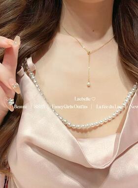 Lacbelle【新·天鹅堡】fine jewel施华洛强光珍珠意大利进口项链