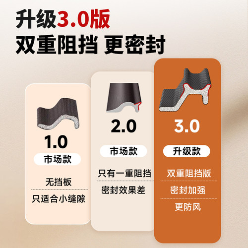 断桥铝窗户密封条防漏风缝隙塑钢窗门窗卡槽防风挡风隔音漏风神器 - 图0