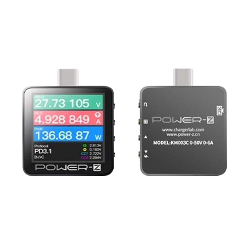 POWERZ PD USB电压流测试仪便携式表快充功率检测仪KM001C诱骗器 - 图3