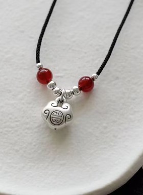 如意圆满 团寿安康 长命锁国风中式吊坠送礼闺蜜项链