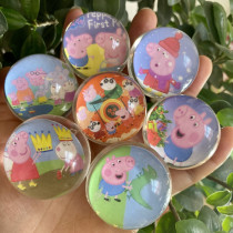 Small Piggy Paper Card 45mm Elastic Ball 2 Yuan Twist Egg Machine Small Pig Paper Card Bouncball Children Toys Customized Rubber