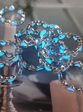 无聊了戴个能发光的星星玩玩!创意夜光五角星 新款夜光戒指