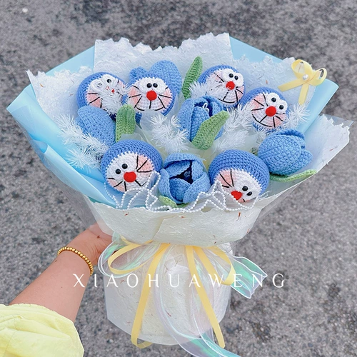 Плетеная детская кукла, букет, подарок на день рождения