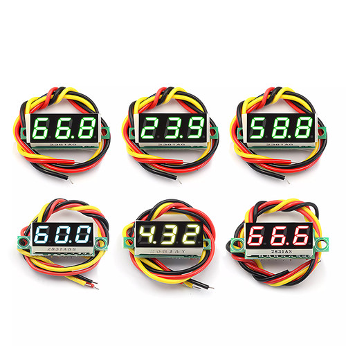 0.28寸三线DC0-100V小数字直流电压表头数显可调电瓶电压表器件 - 图0