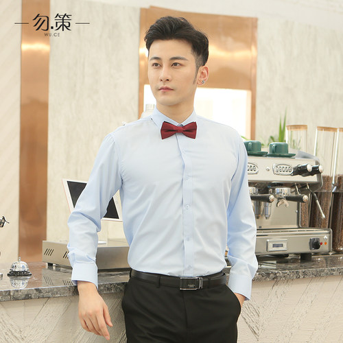 伴郎服装男兄弟装团服礼服婚礼白色衬衫西装长袖修身新郎结婚衣服 - 图0