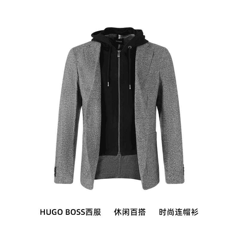 【自营】HugoBoss雨果博斯男士连帽休闲外套西服西装上衣50502528 - 图0