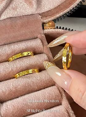 ＜花火商店＞碎碎冰 - 龙鳞纹高保色镀真金戒指