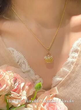 ＜花火商店＞珍珠花篮 - 人造珍珠抽拉绞丝镀金项链