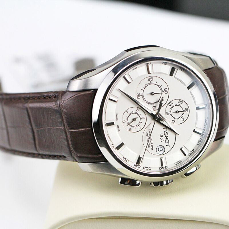 tissot正品商务休闲皮带男表 计时分手表海外瑞士腕表