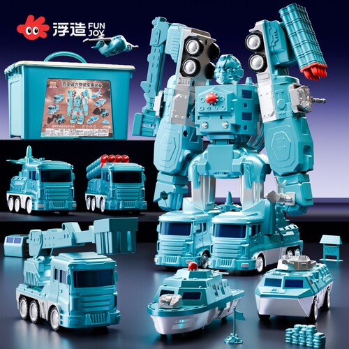 儿童磁力玩具车男孩拼装6变形益智机器人金刚2-3岁磁吸机甲礼物 - 图1