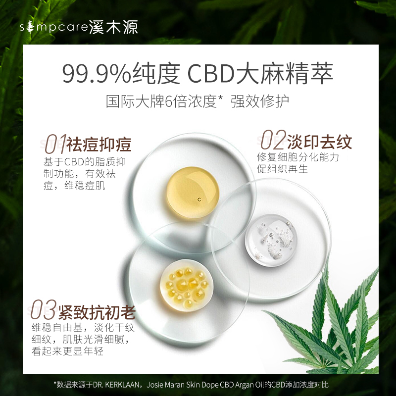 溪木源 大麻叶原液晒后修复熬夜急救抗初老抗衰精华液男女祛痘 CBD 溪木源 大麻叶原液晒后修复熬夜急救抗初老抗衰精华液男女祛痘 CBD