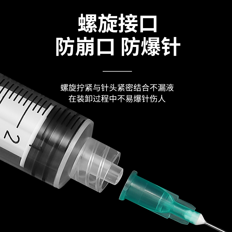 医用一次性螺口注射器1ml/2/5/10/20毫升螺旋口针筒针管无菌注器 - 图0