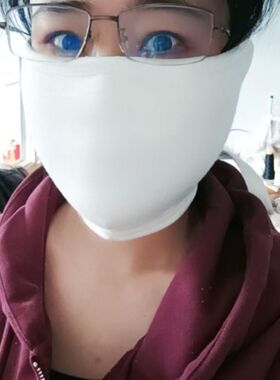 莫代尔护耳绑带大口罩中间无缝款尺寸上42下32中间16下巴有褶皱