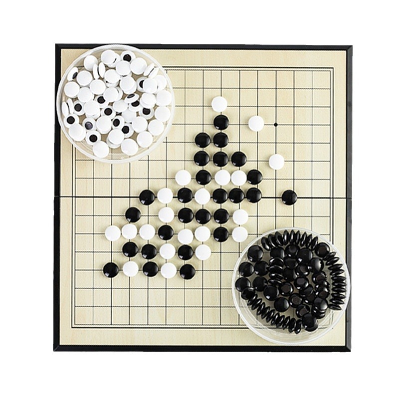 磁石五子棋围棋小学生儿童初学套装益智正品带磁性黑白棋折叠棋盘 - 图3