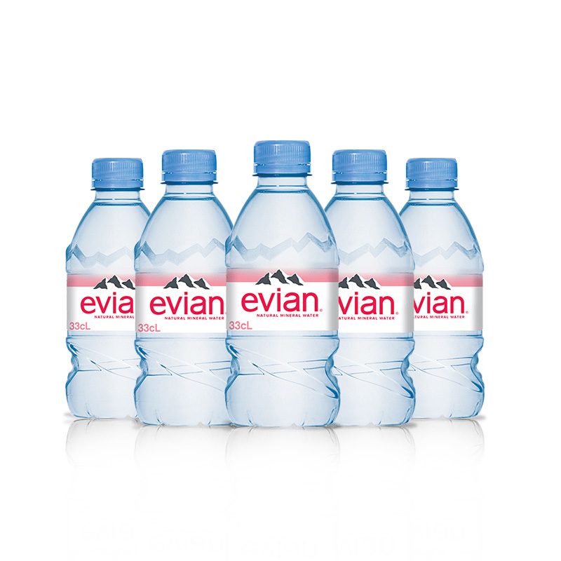 法国进口Evian依云矿泉水330ml/500ml*24小瓶高端弱碱性饮用水