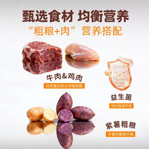 畅享优品粗粮2牛肉紫薯金毛柴犬德牧哈士奇拉布拉多成犬狗粮10kg - 图1