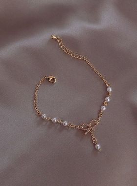 少女心蝴蝶结手链韩国甜美简约百搭小众设计手饰学生闺蜜ins