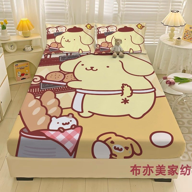 卡通布丁狗可爱小狗床笠180x200m全包防滑亲肤通用床垫保护套床笠,淘宝优惠券,粉丝福利购,淘宝优惠卷
