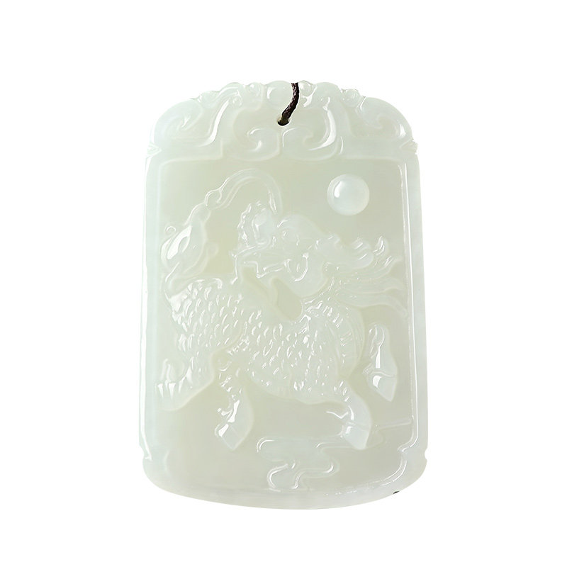 天然麒麟男士项链挂件女玉佩和田玉 添此福玉项坠/吊坠