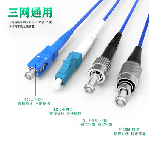 正通飞达工程电信级单模光缆 LC/SC/FC/ST防鼠铠装光纤跳线单模双芯尾纤定做长度网吧升级穿线管接头3米5米 - 图0