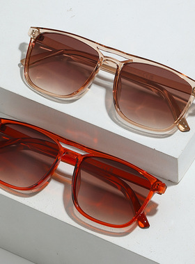 法国coss koko复古平顶太阳镜 时尚双梁方形墨镜男女户外旅行穿