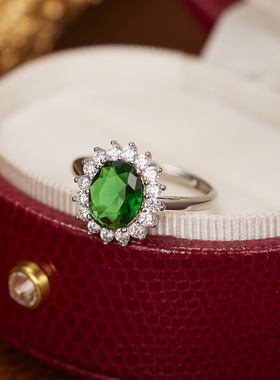 法国Coss KoKoS925银太阳花戒指女欧美风仿真复古珠宝彩宝款贵妃