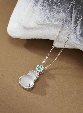 法国coss kokos925银玉髓葫芦福禄项链女新中式宫廷风玉石吊坠