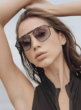 法国Coss KoKo金属单梁不规则多边形太阳镜大框女太阳眼镜ins