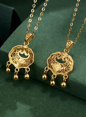 法国coss kokos925银福锁福气如意珍珠项链小众女国风平安锁吊坠