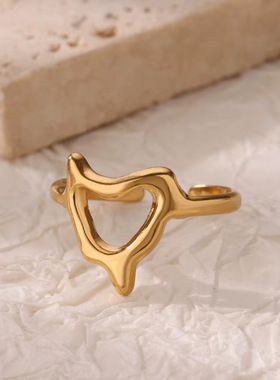 法国coss koko时尚皇冠戒指小众设计感百搭开口戒指个性可调节