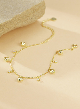 法国coss koko银饰925银元气爱心流苏手链女时尚简约ins小清新