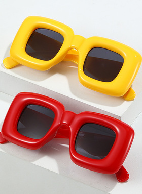 法国coss koko新款yk太阳镜 欧美时尚暖色系包裹眼镜 方形大框