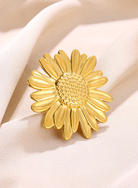 法国coss koko系列戒指熔岩褶皱锤纹设计戒指太阳花心形指环