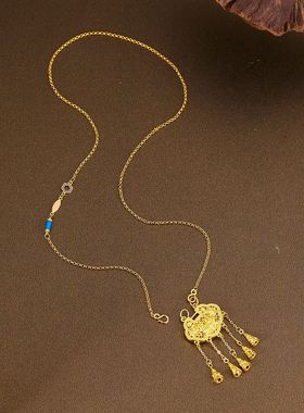 法国coss kokos925银莲花平安锁项链女新中式国潮民族风流苏