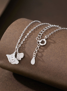 法国coss kokos925银三生有幸项链女时尚设计感锆石杏叶锁骨链百