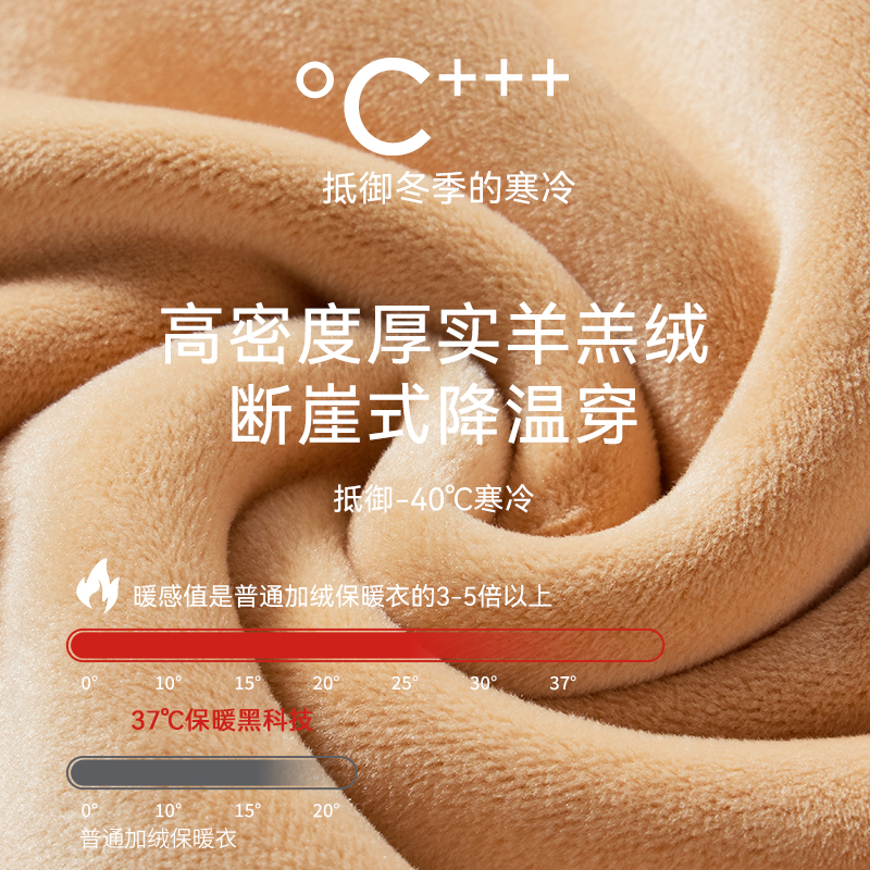 猫人保暖内衣男款加绒德加厚发热打底衫男士防寒秋衣秋裤套装冬季 - 图0