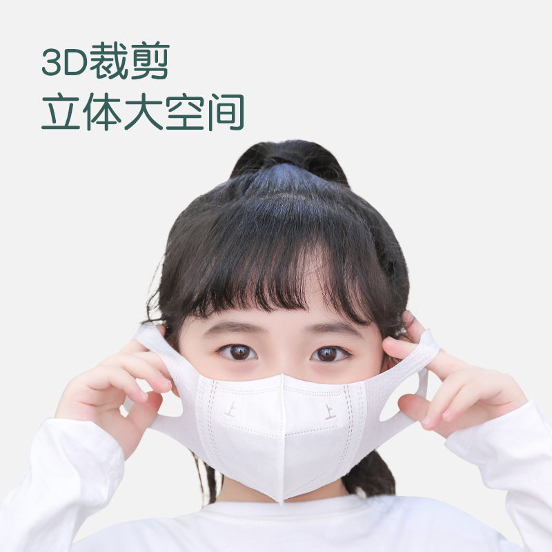 儿童口罩3d立体一次性夏季薄透气女孩男童小孩专用白色大童8-12岁 - 图2