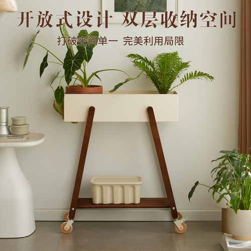 实木可移动花架客厅盆栽多层摆放架阳台落地式家用绿植收纳置物架 - 图2