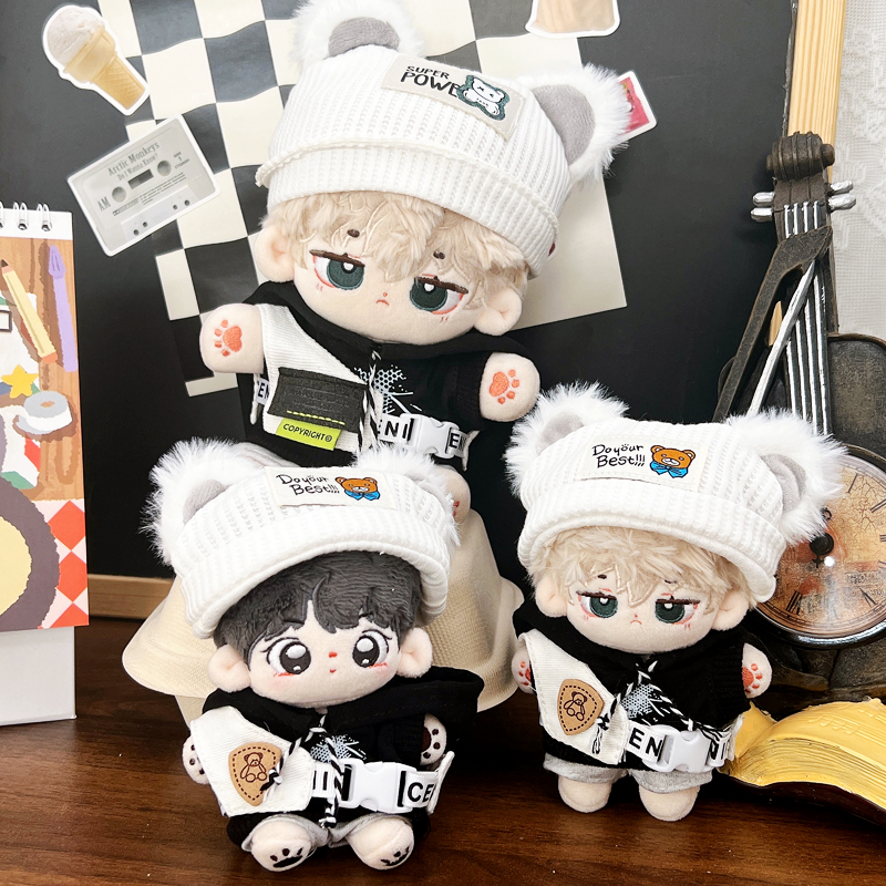 现货10cm20厘米新年娃衣40cm棉花娃娃衣服牛角扣大衣套装玩偶公仔 - 图1