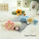 Плетеный чокер, шарф, колокольчик, трикотажный аксессуар, регулируемая галстук-бабочка, ожерелье, кот, в цветочек