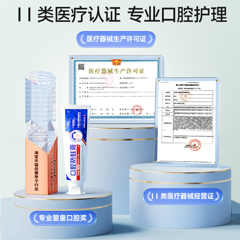 儿童牙膏含氟防蛀牙3-6-12岁牙科修复龋齿抗敏换牙期去牙黑非吞咽
