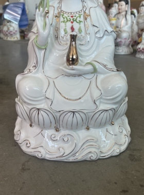 陶瓷南海观世音菩萨柳枝净瓶观音大慈悲观音家用摆件