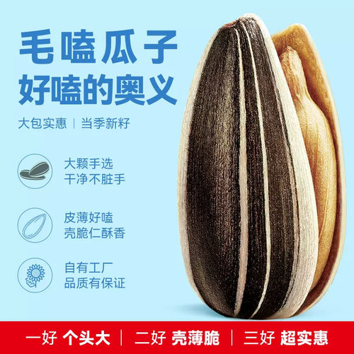 洽洽毛嗑原味瓜子1斤大袋葵瓜子恰恰五香瓜子焦糖味炒货坚果零食 - 图0